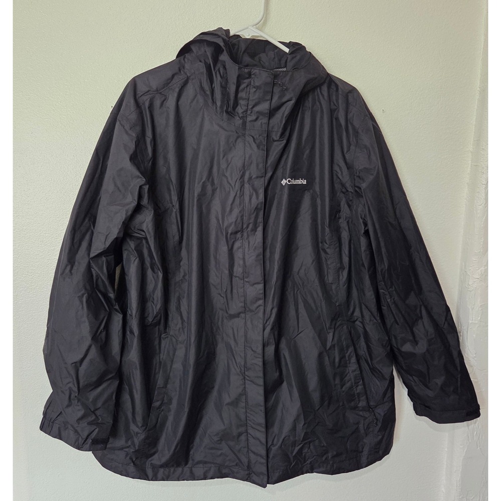 Columbia Womens Arcadia ll Hooded Waterproof Rain Jacket Plus Size 3X Omni Tech